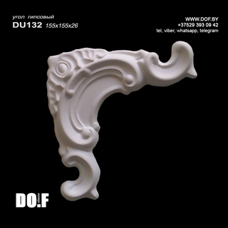 Угол ветка барельеф гипсовый DU132