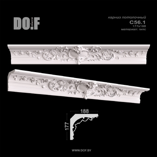 Карниз потолочный гипсовый с рисунком C56.1