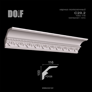 Карниз потолочный гипсовый с рисунком C20.2 Карниз потолочный гипсовый с рисунком C20.2