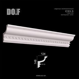 Карниз с рисунком потолочный гипсовый C53.3 Карниз с рисунком потолочный гипсовый C53.3