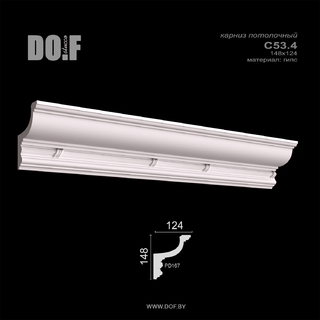 Карниз с рисунком потолочный гипсовый C53.4 Карниз с рисунком потолочный гипсовый C53.4