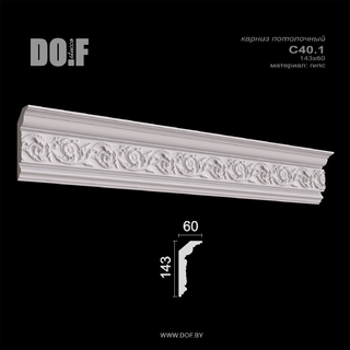 Карниз с рисунком потолочный гипсовый C40.1 Карниз с рисунком потолочный гипсовый C40.1