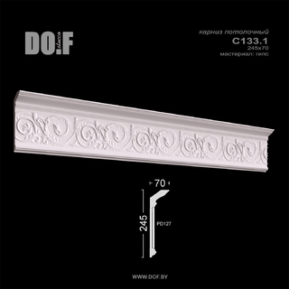 Карниз потолочный гипсовый с рисунком C133.1 Карниз потолочный гипсовый с рисунком C133.1